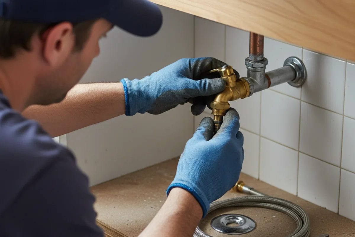 Shutoff valve and fitting work during Emergency Plumbing in Callery
